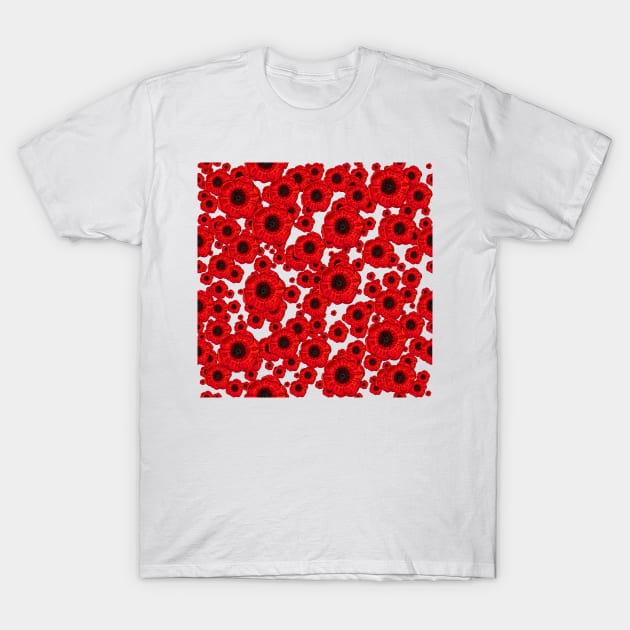 Poppies clear background T-Shirt by Colin-Bentham